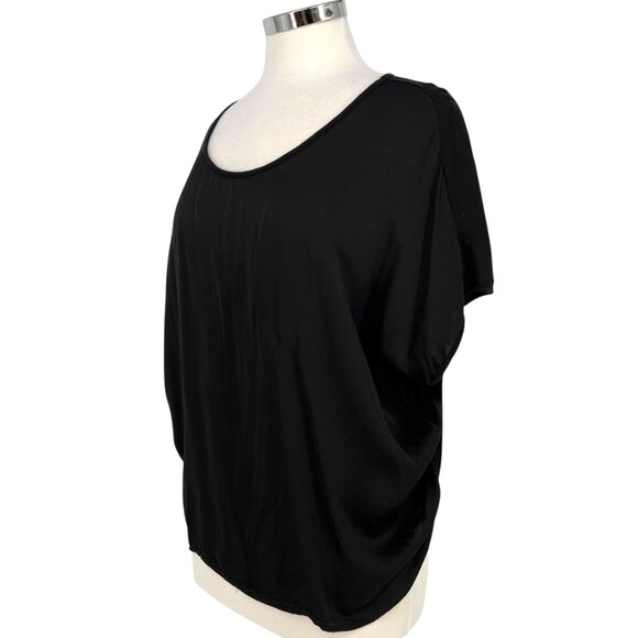Michael Stars Contrast Dolman Sleeve Short Sleeve Tee Black Size Large - Picture 1 of 9